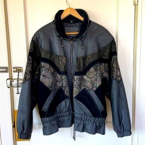Unique Leather and Suede Bomber Jacket